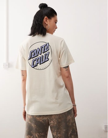 dot logo back print t-shirt in cream