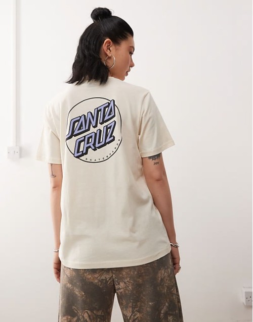 dot logo back print t-shirt in cream