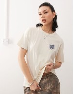dot logo back print t-shirt in cream