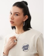 dot logo back print t-shirt in cream