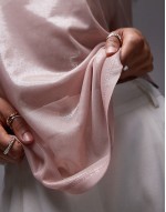 sheer metallic tee in pink