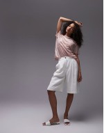 sheer metallic tee in pink