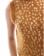 knitted tank top in brushed animal print
