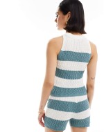 knitted top with tipping co-ord in stripe