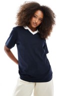 STR polo t-shirt in navy