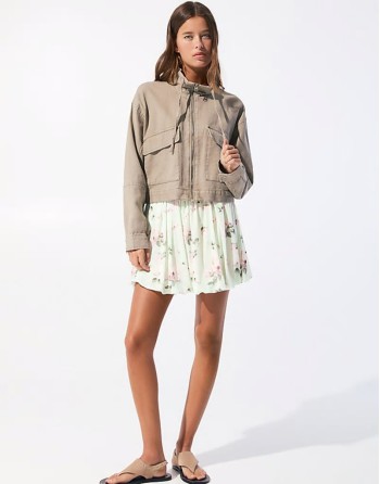 floral mesh balloon mini skirt in mint