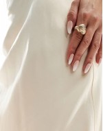 satin bias maxi skirt in oyster