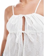 Cotton On tie front cami top in white