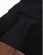 mini skirt with fluted hem in black pane check