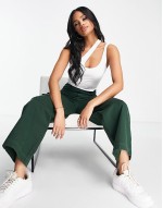 strappy asymmetric cut out crop top in white