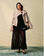 Curve dropped waist maxi dress witth full godet hem in black