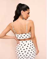 co-ord tailored bralet in spot print