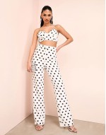 co-ord tailored bralet in spot print
