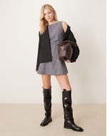 cinch waist seam detail mini dress